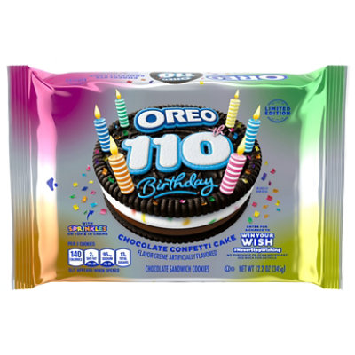 Oreo Double Stuf Cookies Chocolate Confetti Cake Flavor Creme - 12.2 OZ - Image 3