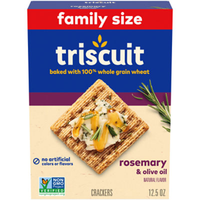 Triscuit Rosemary & Olive Oil Whole Grain Wheat Crackers Family Size - 12.5 Oz - Image 1