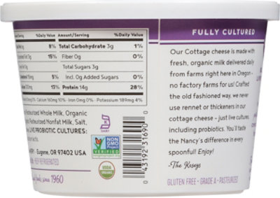 Nancys Organic Whole Milk Cottage Cheese 16oz - 16 OZ - Image 5