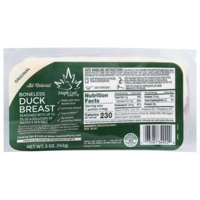 All Natural Boneless Duck Breast Case Ready, Frozen - 5 OZ - Image 3