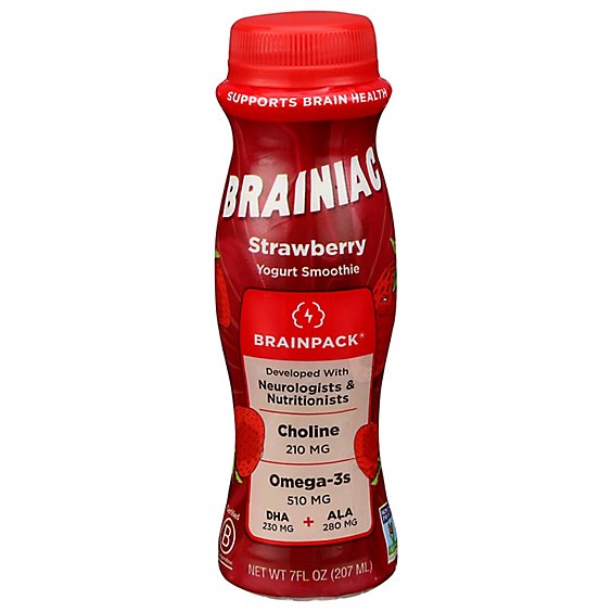 Brainiac Yogurt Drink Strwbry Whl Milk - 7 OZ