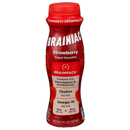 Brainiac Yogurt Drink Strwbry Whl Milk - 7 OZ - Image 1