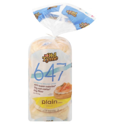 Old Tyme 647 Plain Bagels 6pk 19 Oz - 19 OZ - Image 1