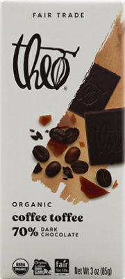 Theo Chocolate Bar Dark Coffee Toffee - 3 OZ - Image 2