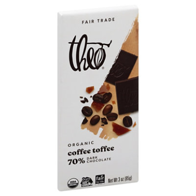 Theo Chocolate Bar Dark Coffee Toffee - 3 OZ - Image 1