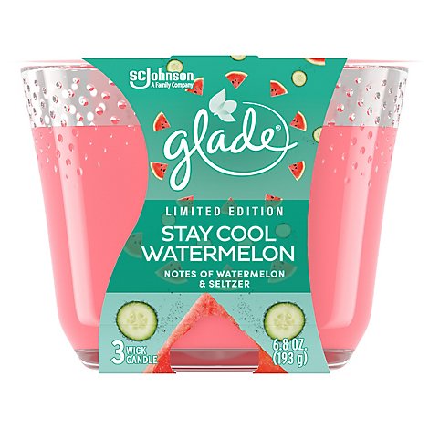 Glade 6.8 Oz Candle Lto Stay Cool Watermelon - 6.8 OZ