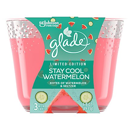 Glade 6.8 Oz Candle Lto Stay Cool Watermelon - 6.8 OZ - Image 1