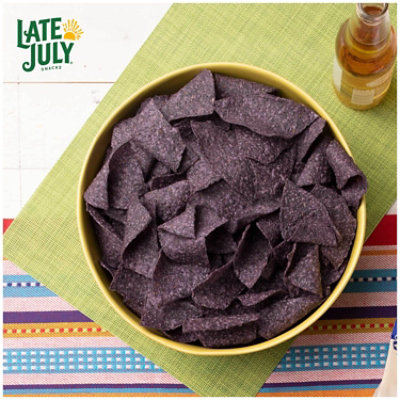 LATE JULY Snacks Restaurant Style Blue Corn Tortilla Chips - 10.1 Oz - Image 3