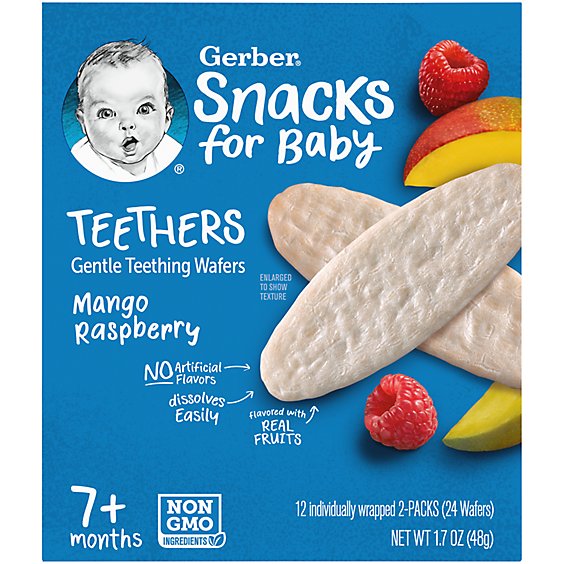 Gerber Mango Raspberry Snack Box for Baby Teethers - 12-1.7 Oz