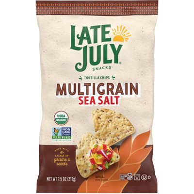 LATE JULY Snacks Multigrain Organic Tortilla Chips with Sea Salt - 7.5 Oz - Image 1