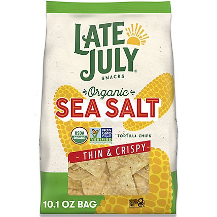 Late July Snacks Sea Salt Thin And Crispy Organic Tortilla Chips Bag - 10.1 Oz - Image 2