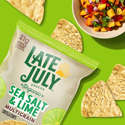 LATE JULY Snacks Multigrain Sea Salt and Lime Tortilla Chips - 7.5 Oz - Image 2