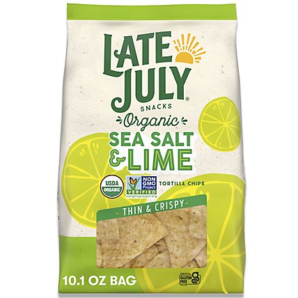 Late July Snacks Organic Sea Salt And Lime Tortilla Chips - 10.1 Oz - Image 2