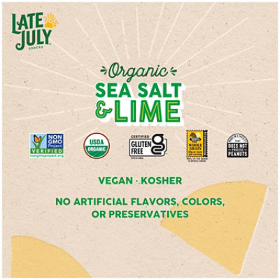 LATE JULY Snacks Multigrain Thin and Crispy Organic Tortilla Chips with Sea Salt and Lime - 10.1 Oz - Image 2