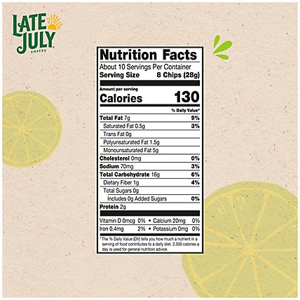 Late July Snacks Organic Sea Salt And Lime Tortilla Chips - 10.1 Oz - Image 6
