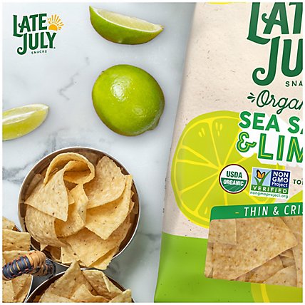 Late July Snacks Organic Sea Salt And Lime Tortilla Chips - 10.1 Oz - Image 3