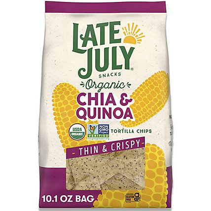 Late July Snacks Chia And Quinoa Thin And Crispy Organic Tortilla Chips Bag - 10.1 Oz - Image 2