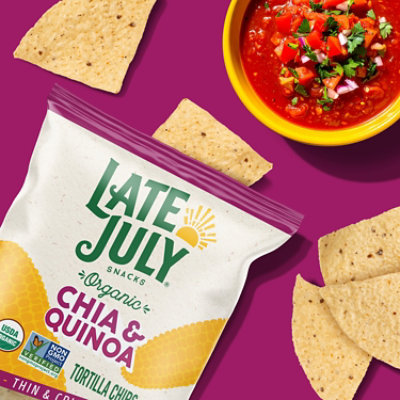 LATE JULY Snacks Restaurant Style Chia & Quinoa Tortilla Chips - 10.1 Oz - Image 2
