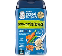 Gerber Cereal Power Blend Lentil Carrot Pea Probiotic Oatmeal - 8 Oz