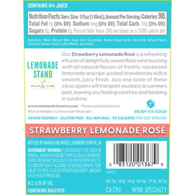 Lemonade Stand Strawberry Rose Wine - 750 ML - Image 2