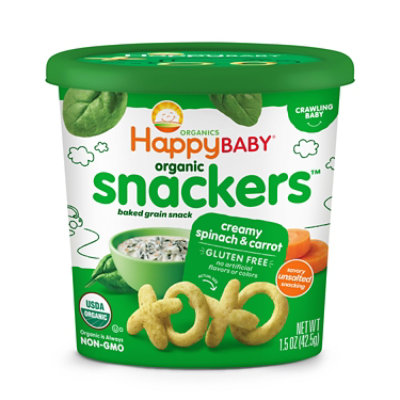 Happy Baby Organics Snackers Creamy Spinach And Carrot - 1.5 Oz - Image 1