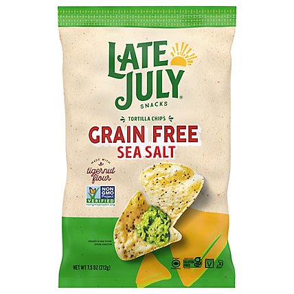 Late July Snacks Grain Free Tortilla Chips Sea Salt Chips 7.5 Oz. Bag - 7.5 OZ - Image 3