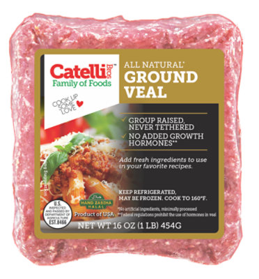 Catelli Brothers 80% Lean Ground Veal 20% Fat - 16 OZ - Image 1