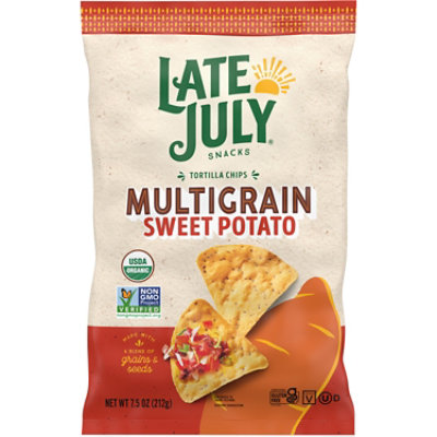 LATE JULY Snacks Multigrain Sweet Potato Tortilla Chips - 7.5 Oz - Image 1