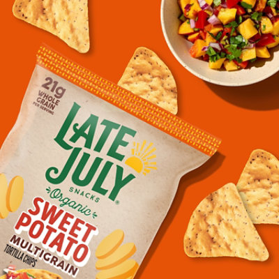 LATE JULY Snacks Multigrain Sweet Potato Tortilla Chips - 7.5 Oz - Image 2