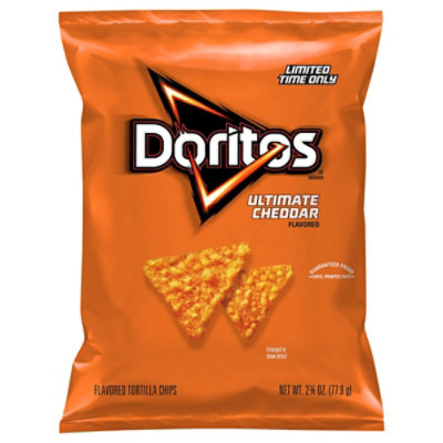 Doritos Flavored Tortilla Chips Ultimate Cheddar Flavored - 2.75