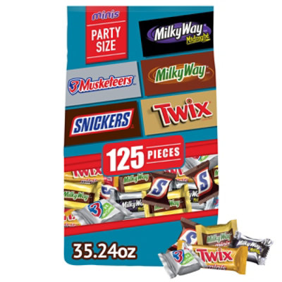 Snickers Twix Milky Way And 3 Musketeers Variety Pack Milk & Dark Chocolate Candy Bars - 125 Count - Image 1