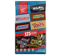Mars Candy Snickers Twix Milky Way & 3 Musketeers Candy Bars Variety Pack - 125 Count