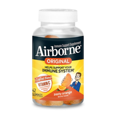 Airborne Zesty Orange Vitamin C Gummies And Immune Support Supplement - 42 Count - Image 2