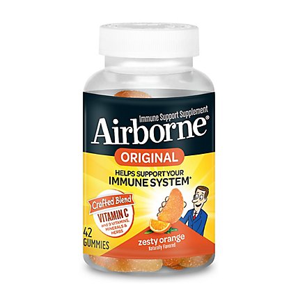 Airborne Zesty Orange Vitamin C Gummies And Immune Support Supplement - 42 Count - Image 2