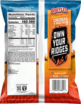 Ruffles Potato Chips Flamin Hot Cheddar Sour Cream - 2.5 OZ - Image 6