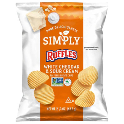 Ruffles Simply Potato Chips White Cheddar & Sour Cream - 2.25 OZ - Image 2