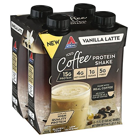 Atkins Rtd Shakes Vanilla Latte - 4-11 FZ