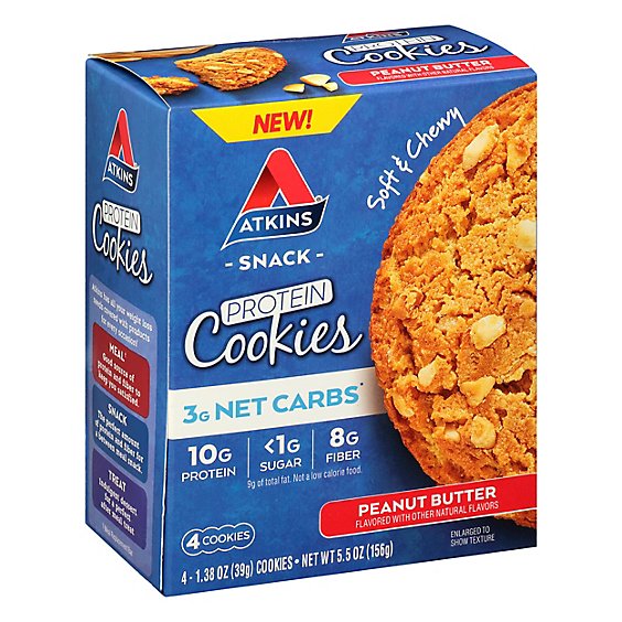 Atkins Snack Protein Cookies Pb - 4-1.38 OZ