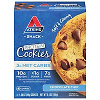 Atkins Snack Protein Cookies Choc Chip - 4-1.38 OZ - Image 1