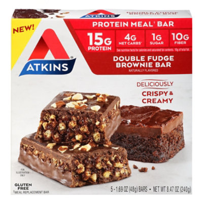 Atkins Meal Bar Fudge Brownie - 5-1.69 OZ - Image 3