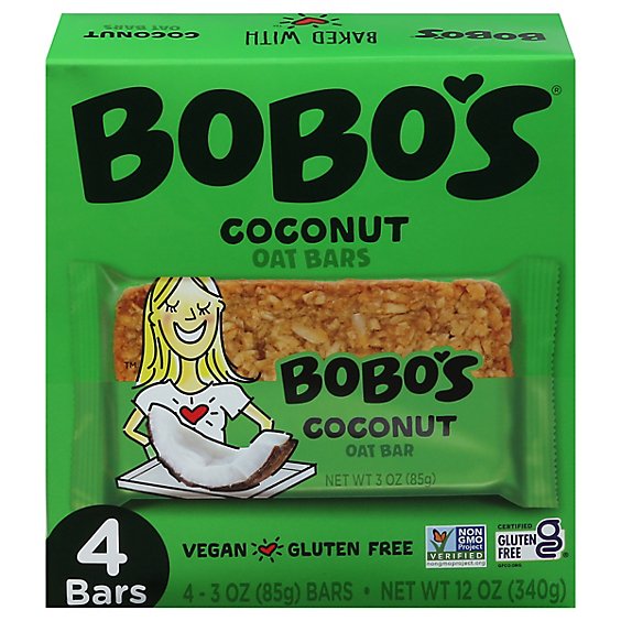 Bobos Oat Bar Coconut Mp - 4-3 OZ