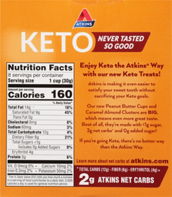 Atkins Keto Clusters Peanut Butter Cup - 8-1.06 OZ - Image 6