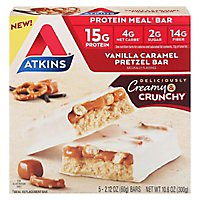 Atkins Vanilla Caramel Pretzel Meal Bar - 5-2.12 OZ - Image 3