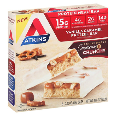 Atkins Vanilla Caramel Pretzel Meal Bar - 5-2.12 OZ