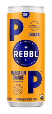 Rebbl Organic Mandarin Orange Pop - 12 Fl. Oz.