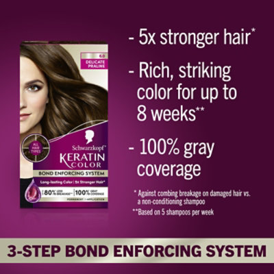 Schwarzkopf Keratin Color 6.0 Delicate Praline Permanent Hair Color Cream - Each - Image 3