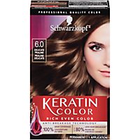 Schwarzkopf Keratin Color 6.0 Delicate Praline Permanent Hair Color Cream - Each - Image 1