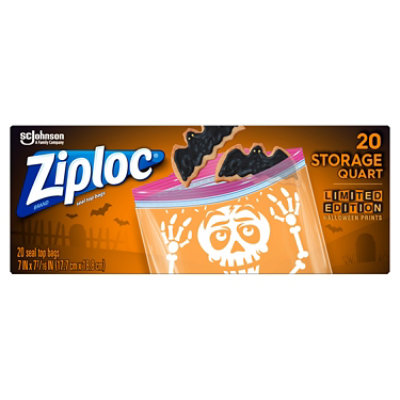Ziploc Storage Bag Quart Halloween - 20 CT