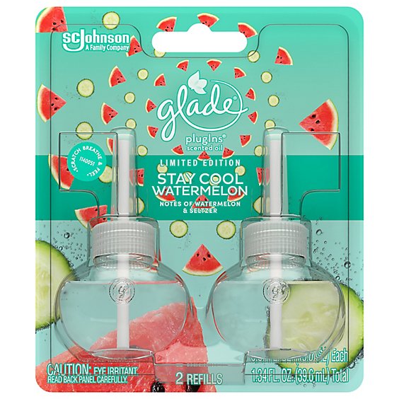 Glade 3 Wick Stay Cool Watermelon Limited Edition Positive Vibes Candle Jar - 6.8 Oz