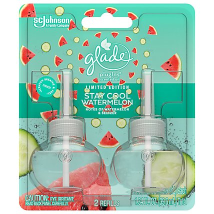 Glade 3 Wick Stay Cool Watermelon Limited Edition Positive Vibes Candle Jar - 6.8 Oz - Image 1